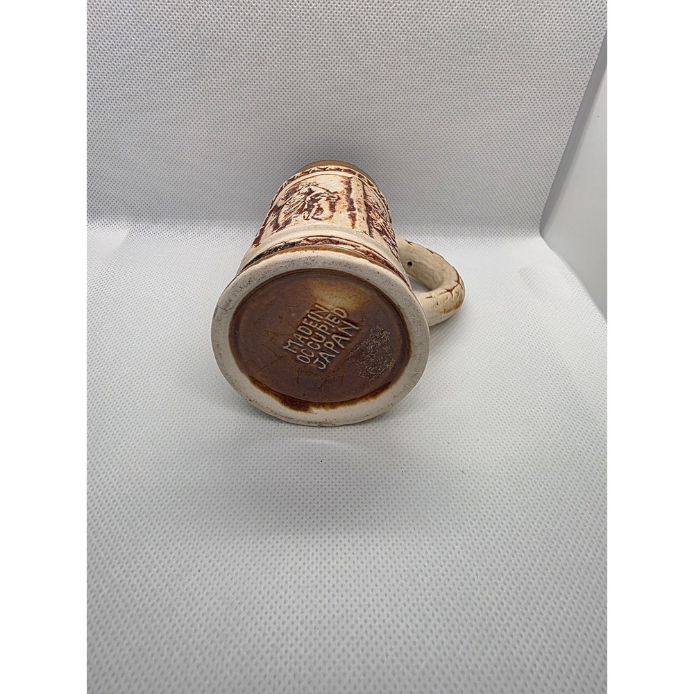 Vintage Made in Occupied Japan Ceramic Beer Stein Relief Classical Figures Mug - Picture 4 of 7